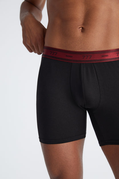 Men's Modal Fabric Boxer Briefs 3 Pack - Red, Brown, Anthracite